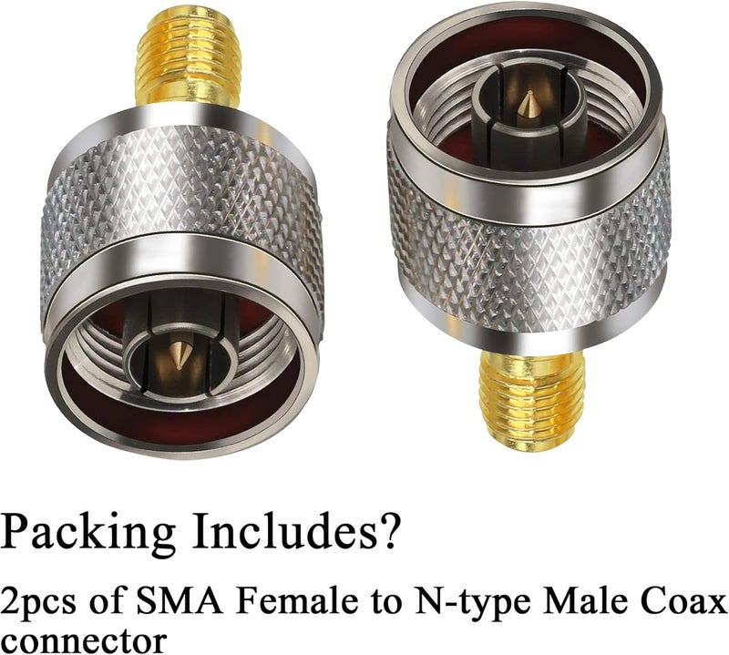 TUOLNK SMA Female to N Male Connector N-Type Male Plug to SMA Female Jack RF Coax Adapter for Wi-Fi Antenna Extension Cable 2pcs - Image 5